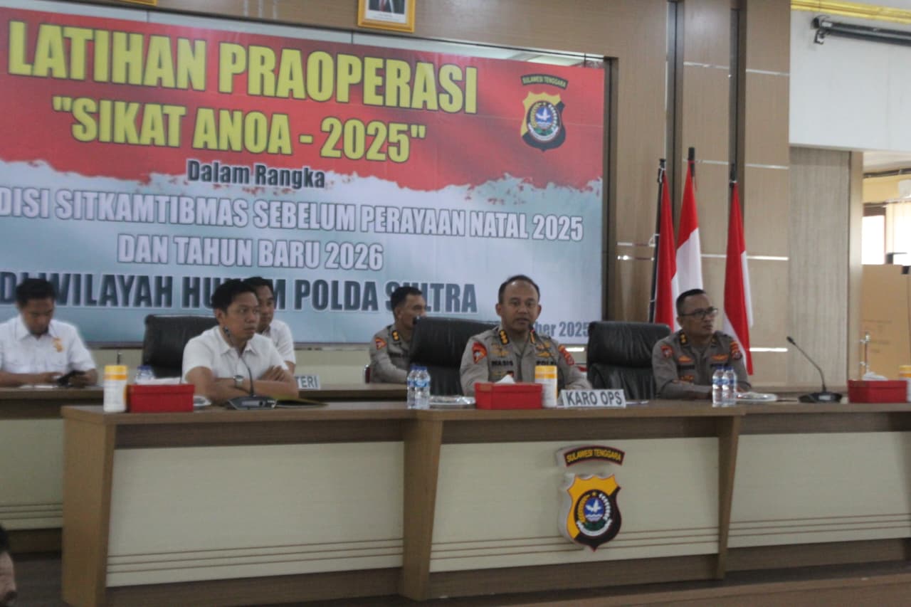 Biro Ops Polda Sultra Gelar Latihan Praoperasi “Sikat Anoa 2025” Jelang Natal dan Tahun Baru